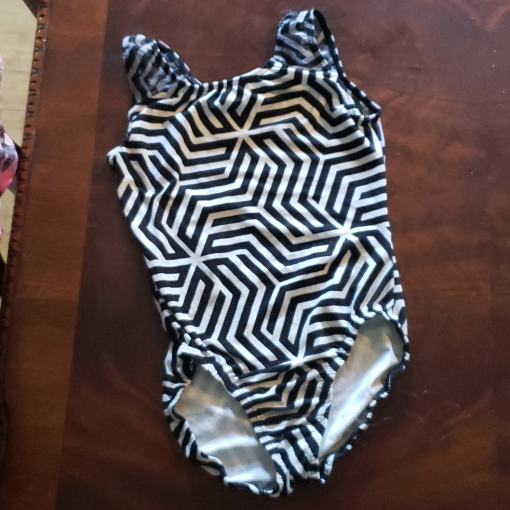 Black and White Gymnastics Leotard